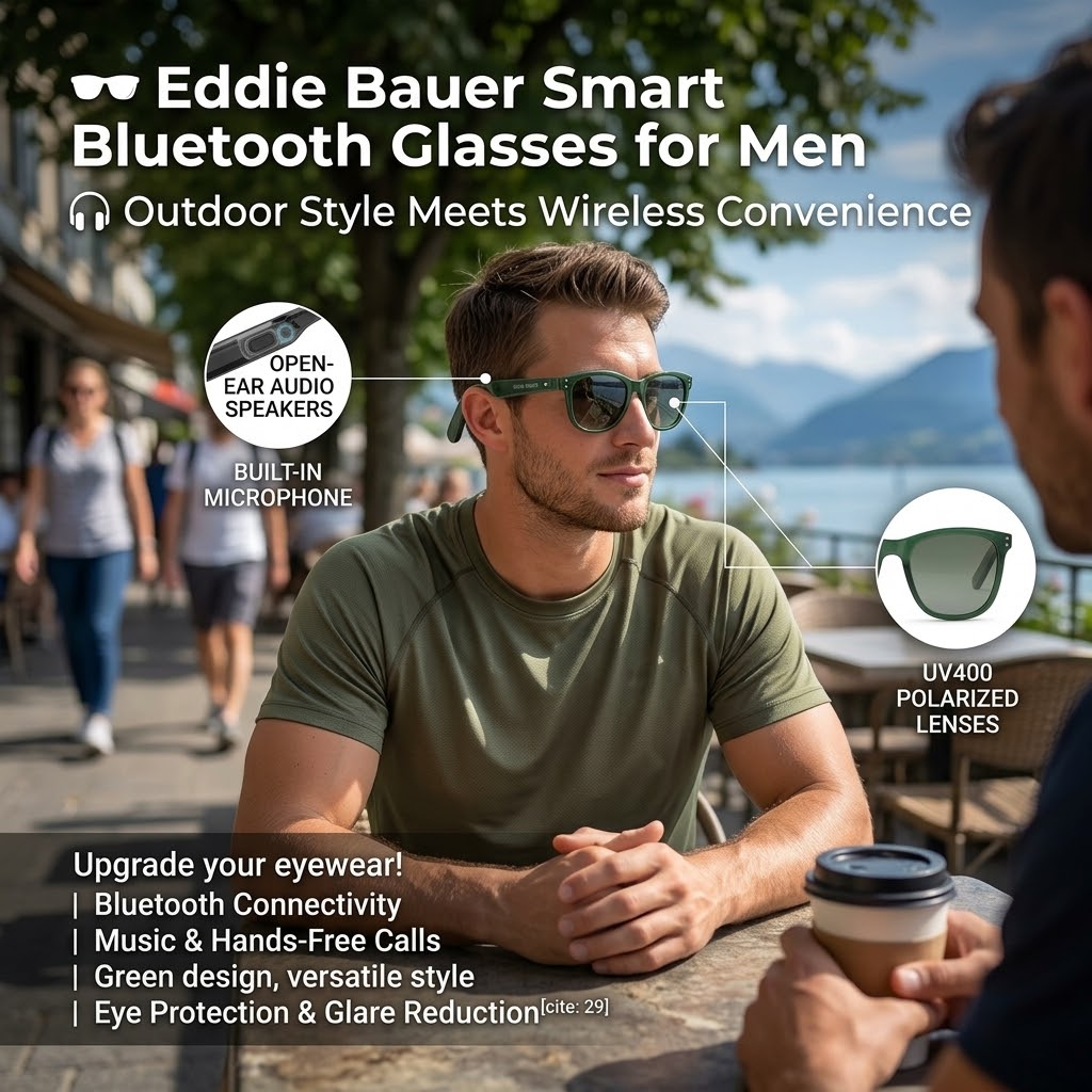 🕶️ Eddie Bauer Smart Bluetooth Glasses for Men
