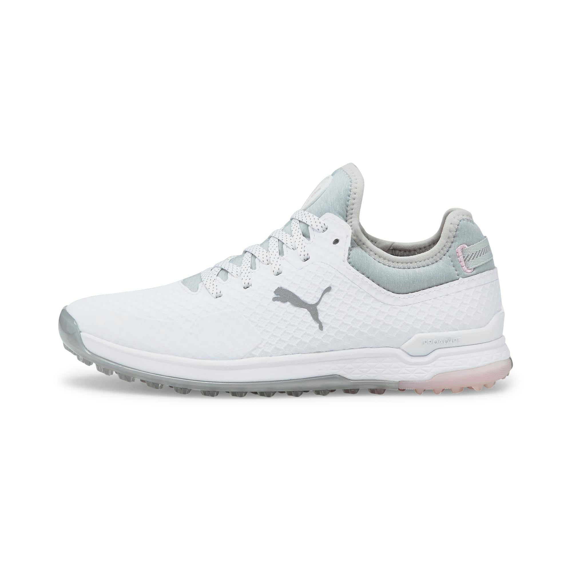 Puma Golf Womens Proadapt Alphacat Golf Shoe Puma White-Puma Silver-Pink Lady 8.