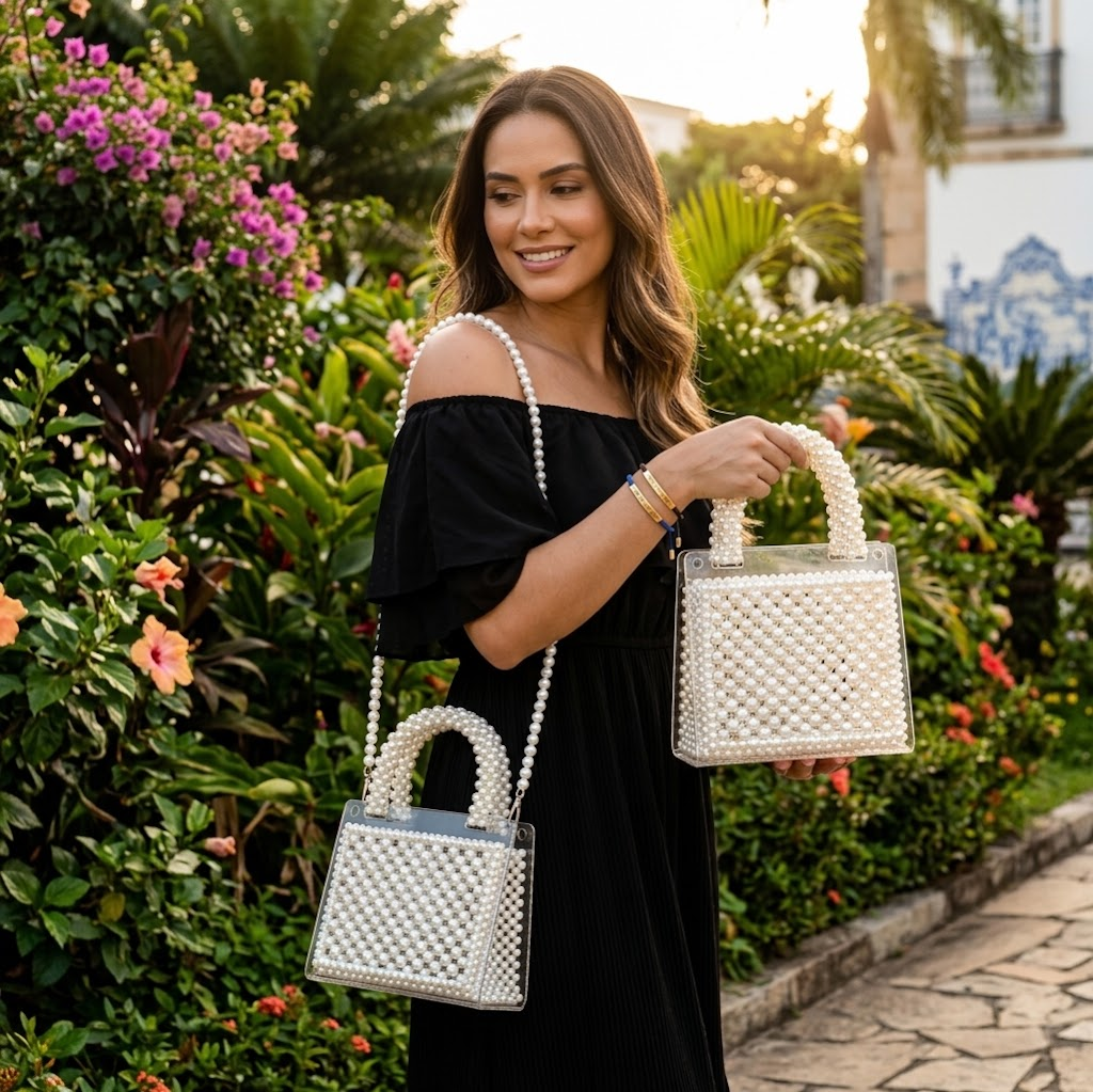🤍 Handmade Beaded Pearl Bag – Timeless Elegance & Modern Glamour