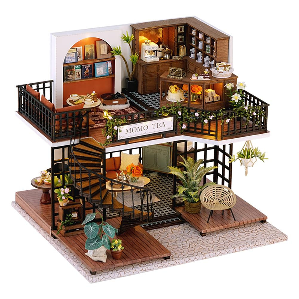 RHZN Miniature House Kit Doll House Kit Miniature Kit DIY Mini House for Adult C