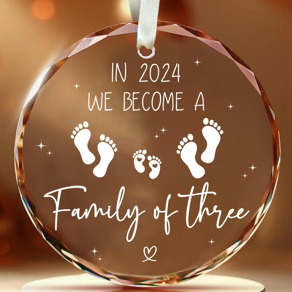 Fastpeace Family of Three Ornament - Babys First Christmas Ornament 2024 - New P