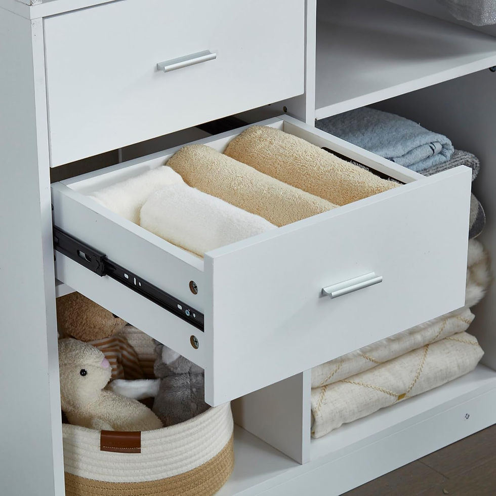 Thumbnail: YG-303 Stand-Alone Wood Closet System for Walk in Closets with 2 Drawers Hanging