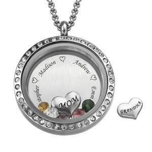 Thumbnail: Personalized Silver Plated Heart Necklace with Name