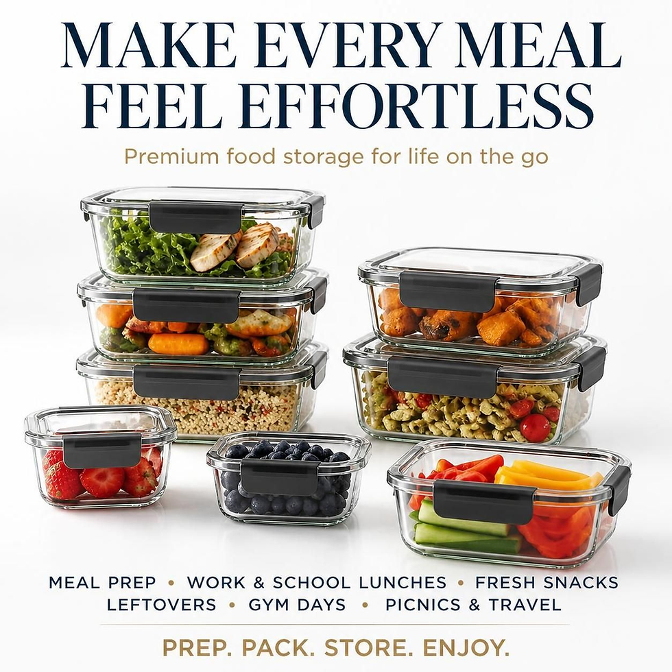 Thumbnail: 🥗 VERONES 30-Piece Glass Meal Prep Container Set – Freshness, Organization & Co