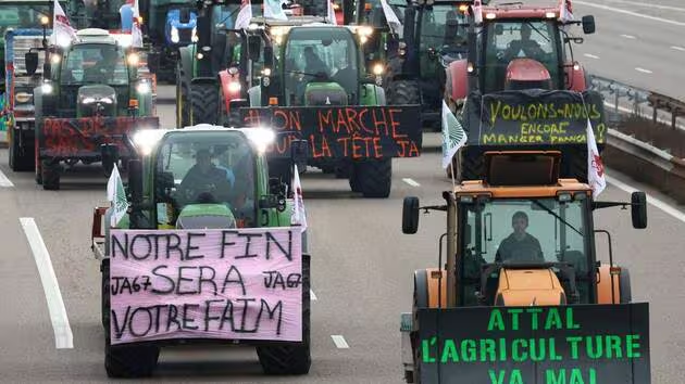 La grève des agriculteurs français.