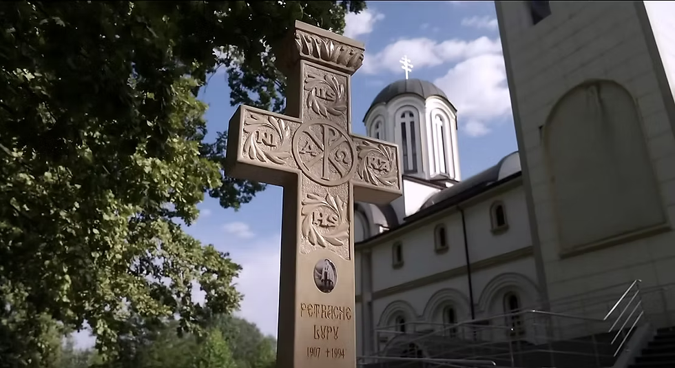 Petrache Lupu’s funerary monument and the church built by Gigi Becali.