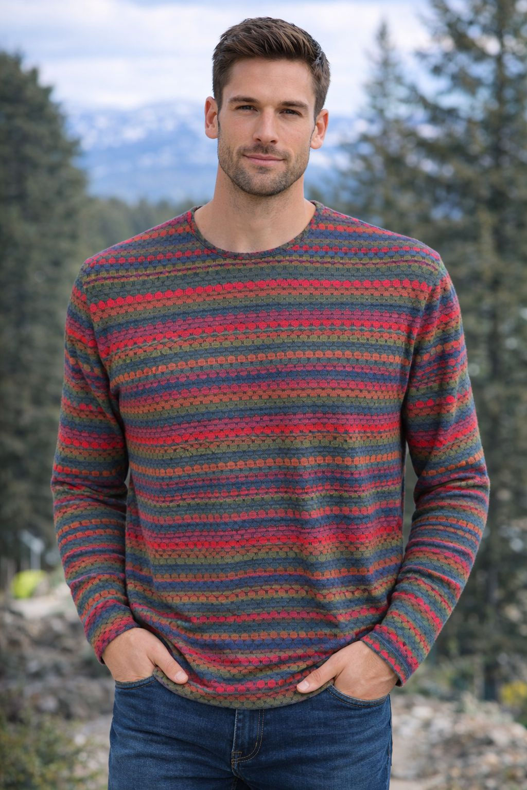 Desenli Basic Erkek Sweatshirt