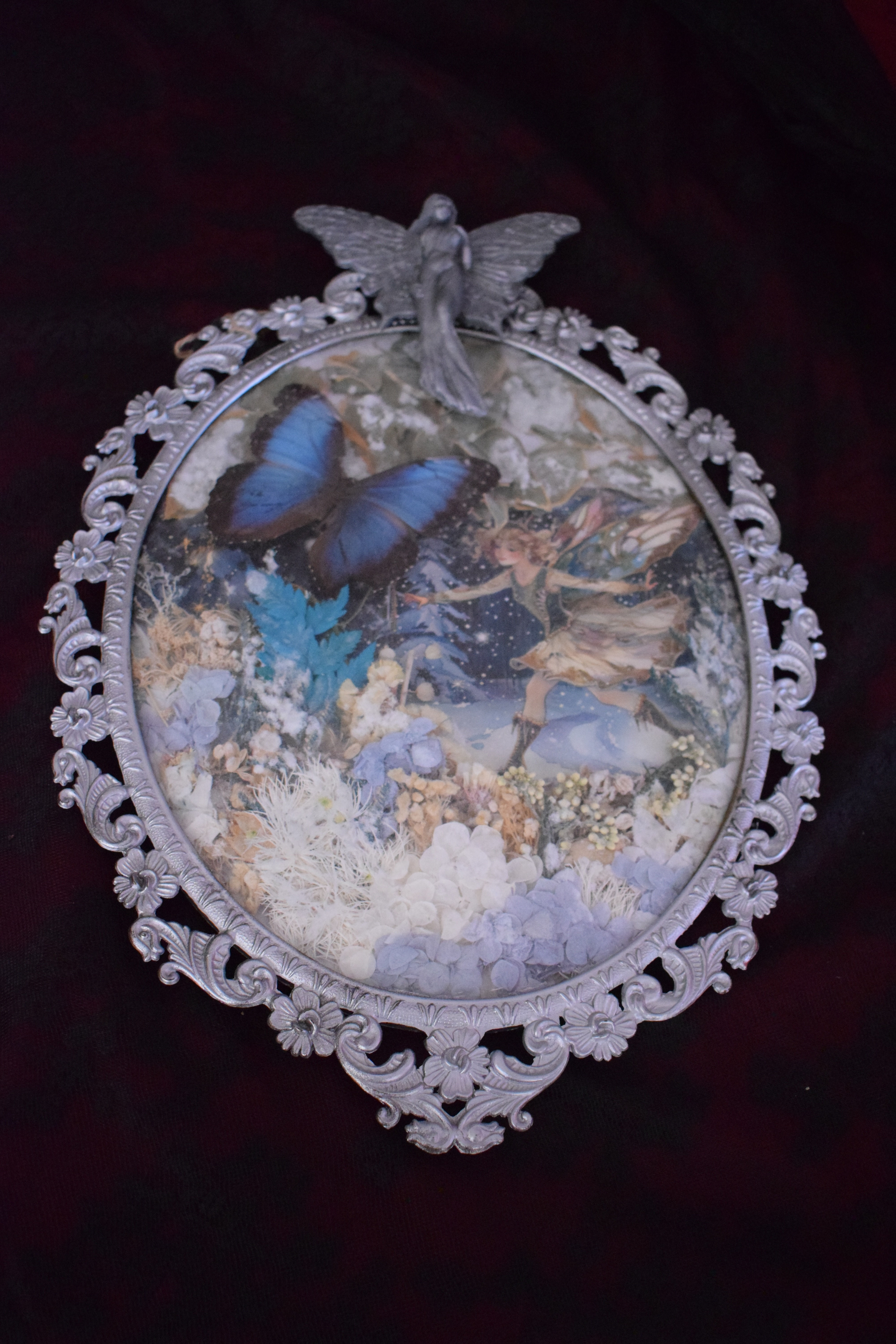 Frost Gliding Fairy| Art Nouveau Fairy Ice Skating Winter Wall Art