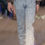 Thumbnail: Pearl-Cross Pinstripe Jeans