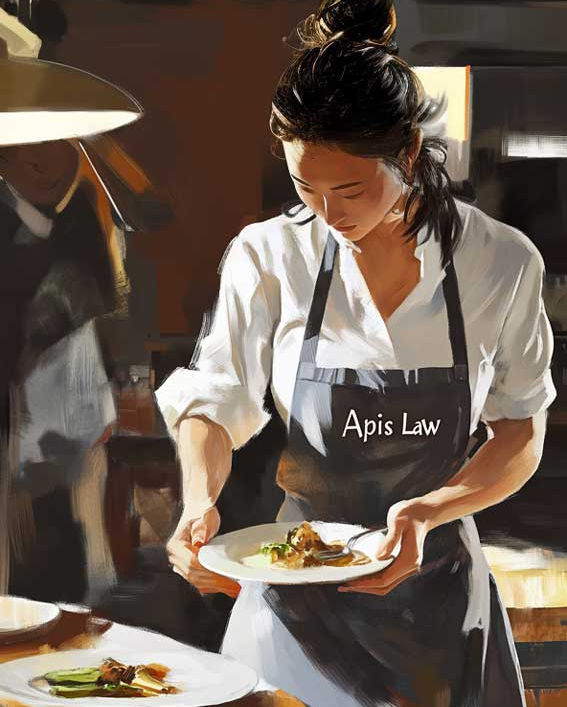 Image of a femal chef at a Japanese restuarant.