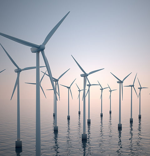 Turbinas de viento en agua