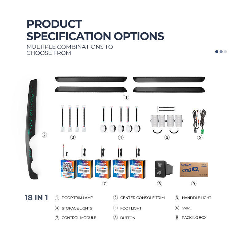 CARDI Maruti Suzuki Swift OEM-Fit 18-in-1 Symphony Ambient Light Kit