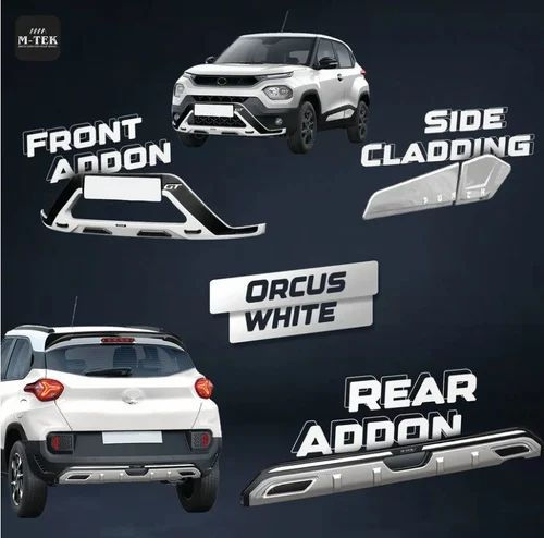 Tata Punch body kit Orcus White front, rear and side addons