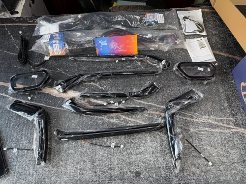 Ambient light kit components laid out on a dark surface.