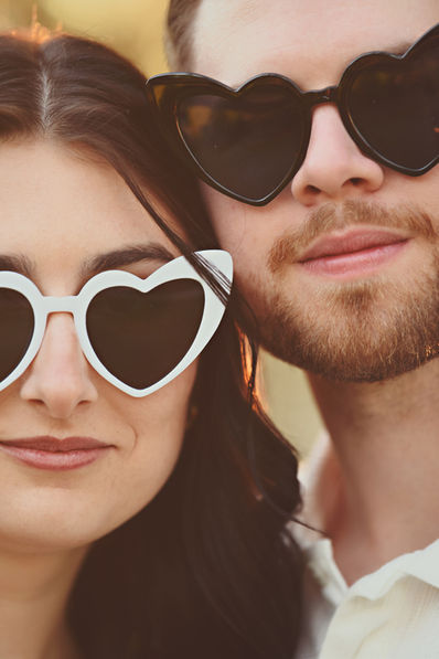 cool sunglasses for an engagement photo session