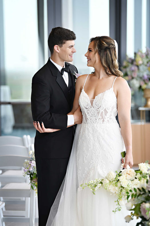 Walt Disney World Swan Reserve wedding shoot with bride and groom.