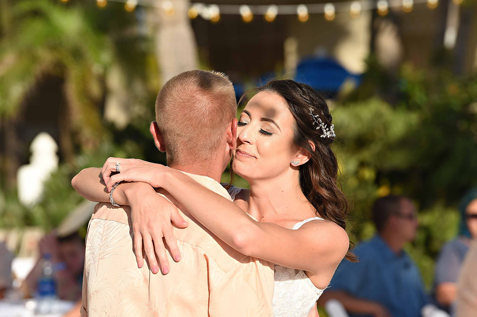 First dance beach wedding reception