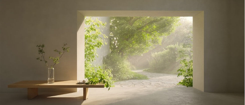Open doorway in soft morning light, suggesting welcome, threshold, and new beginnings.