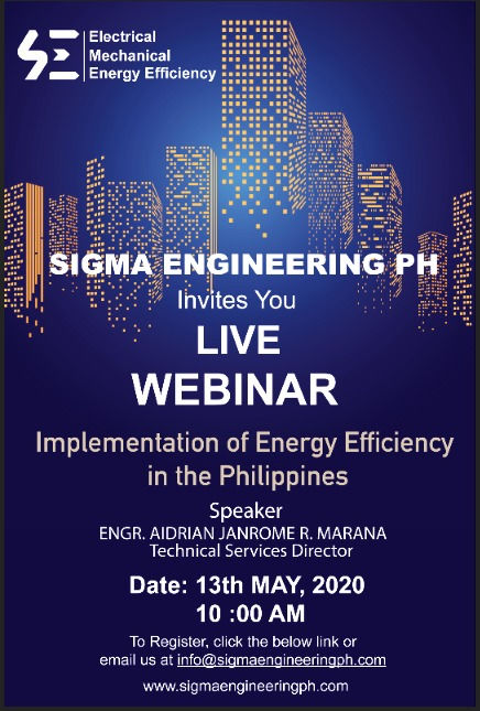 Announcement: Implementation of Energy Efficiency in the Philippines – a Live Webinar