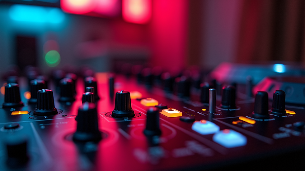 Close-up view of a professional DJ setup