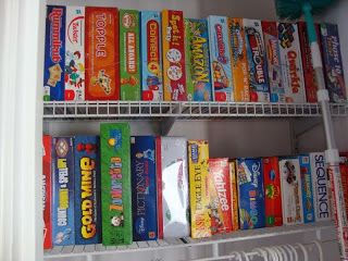 Young Children's Board Games on a Shelf