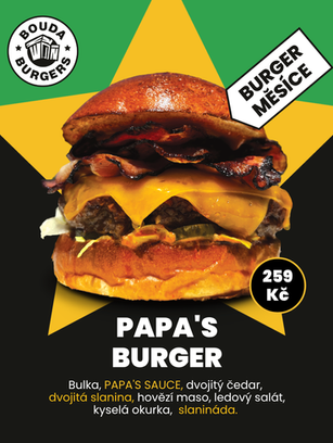 Papa’s Burger: Červnový burger měsíce z Boudy🍔