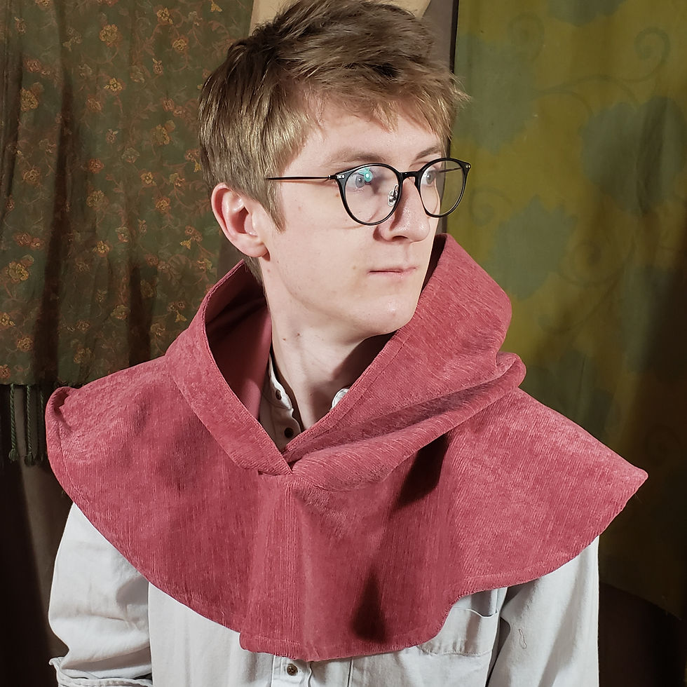 Pink Hooded Cowl - Hood Down