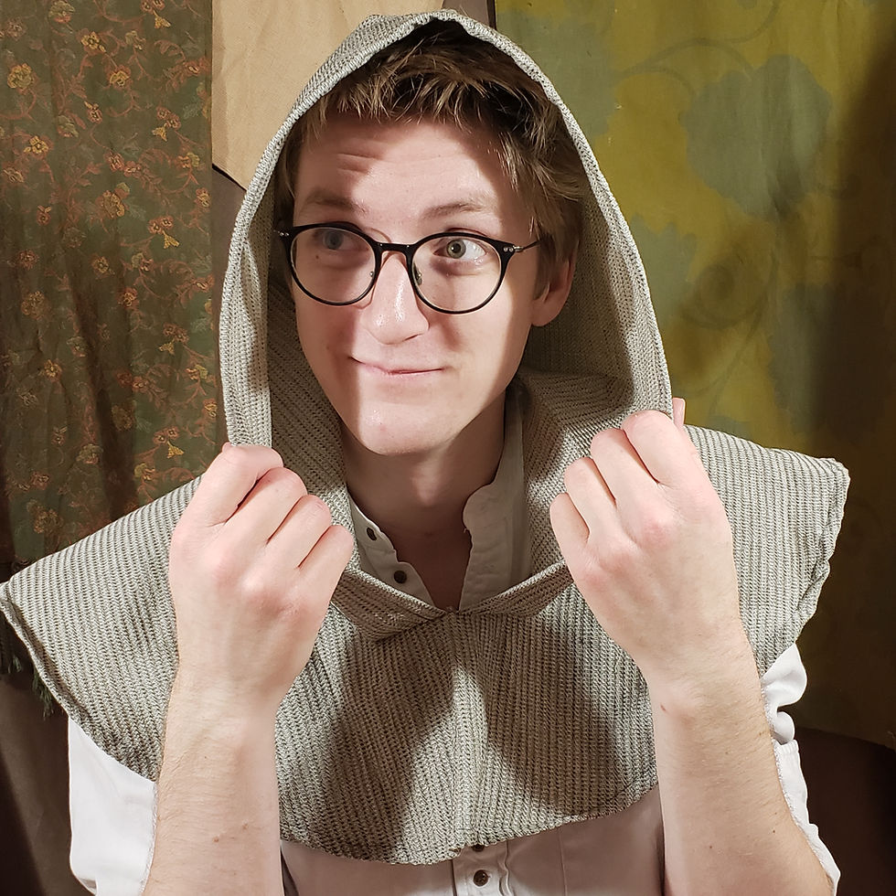 Thumbnail: Grey Hooded Cowl - Hood Up, Front View