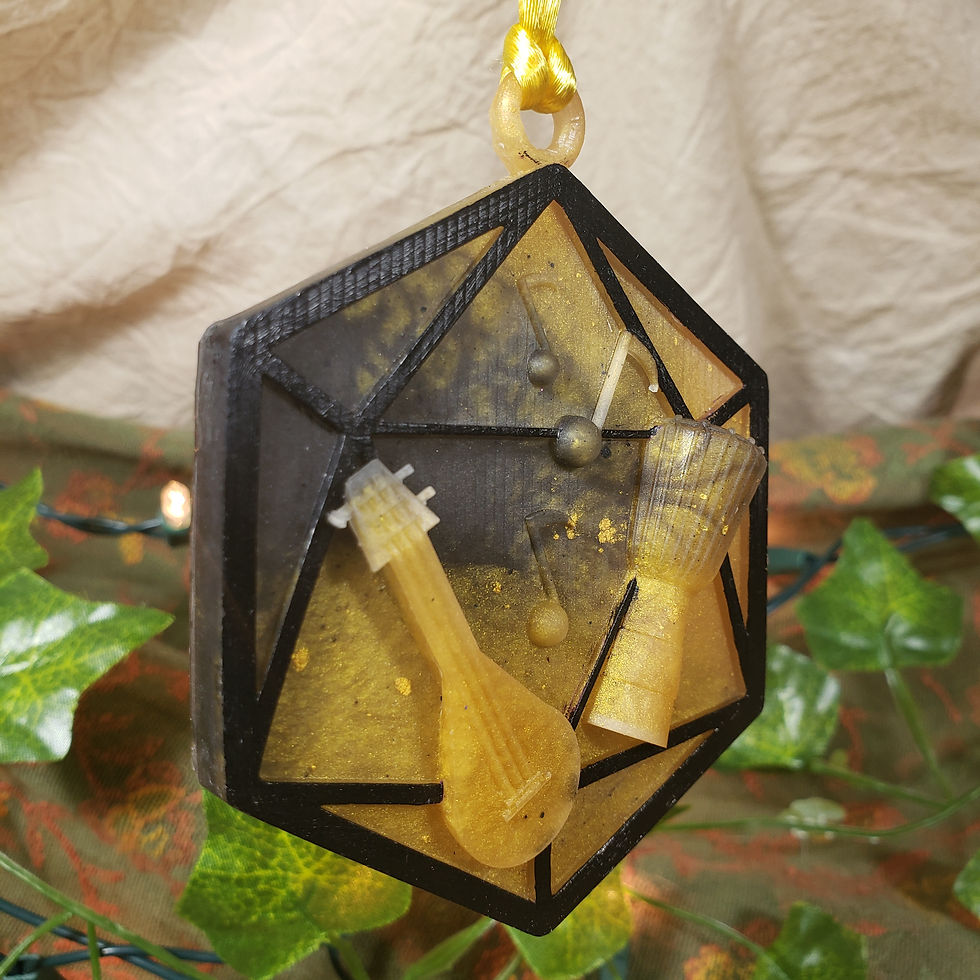 Thumbnail: Bard DnD Christmas Ornament Left Angle
