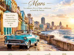 L'air embaume le café frais, la fleur d'oranger et le cuir patiné des belles américaines, tandis que les premiers rayons caressent les façades pastel du Malecón baignées par les embruns de l'Atlantique.