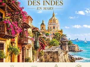 Carthagène des Indes en mars façade coloniale bougainvilliers dôme et remparts mer des Caraïbes Léanïs Voyages