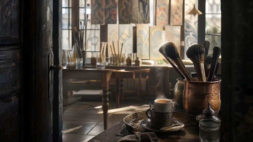 Atelier de peinture à Istanbul.