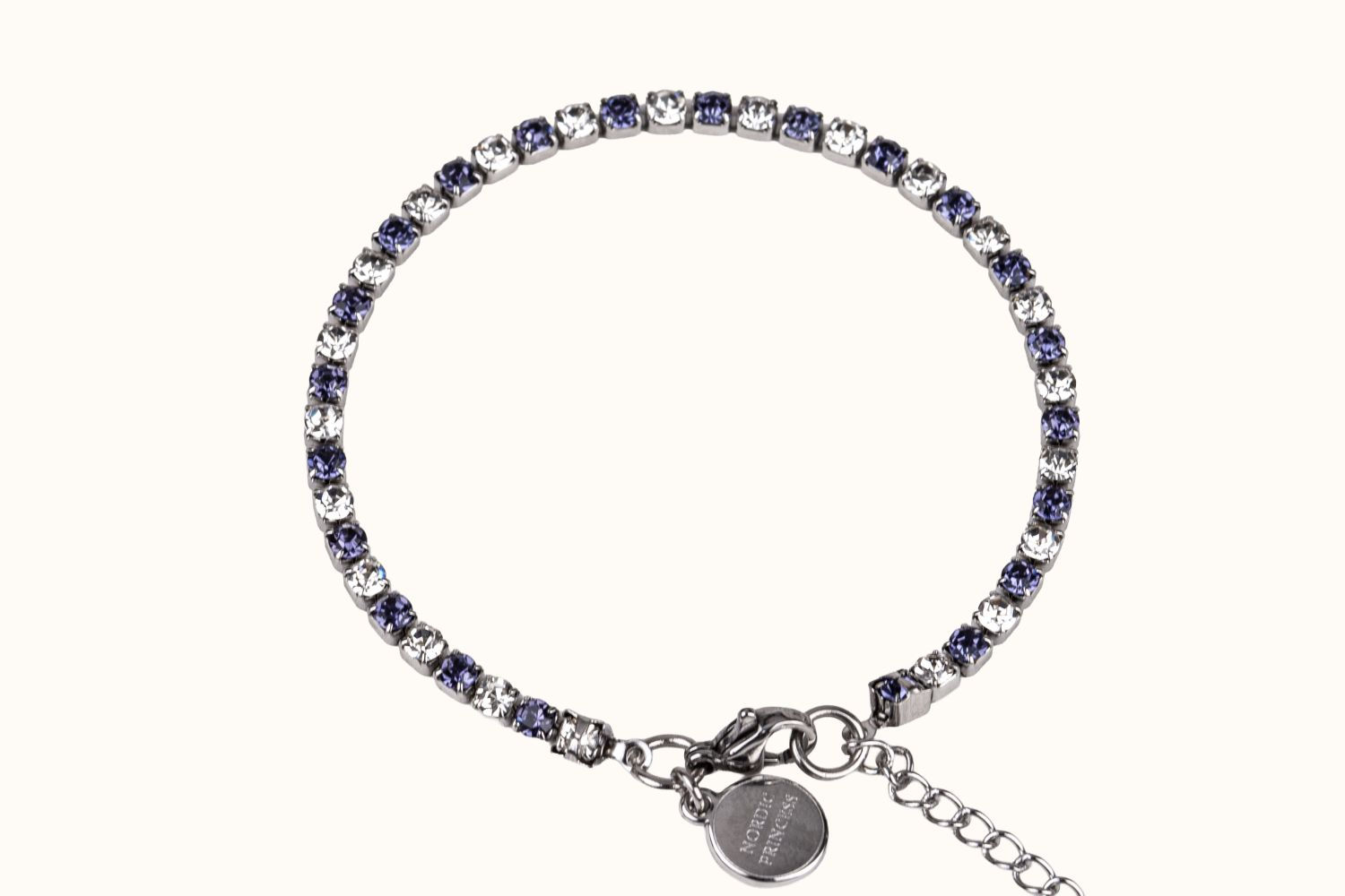 Bracelet – PVD Coated Stainless Steel (Silver,Lilac) | Alexandra Bracelet  17 cm