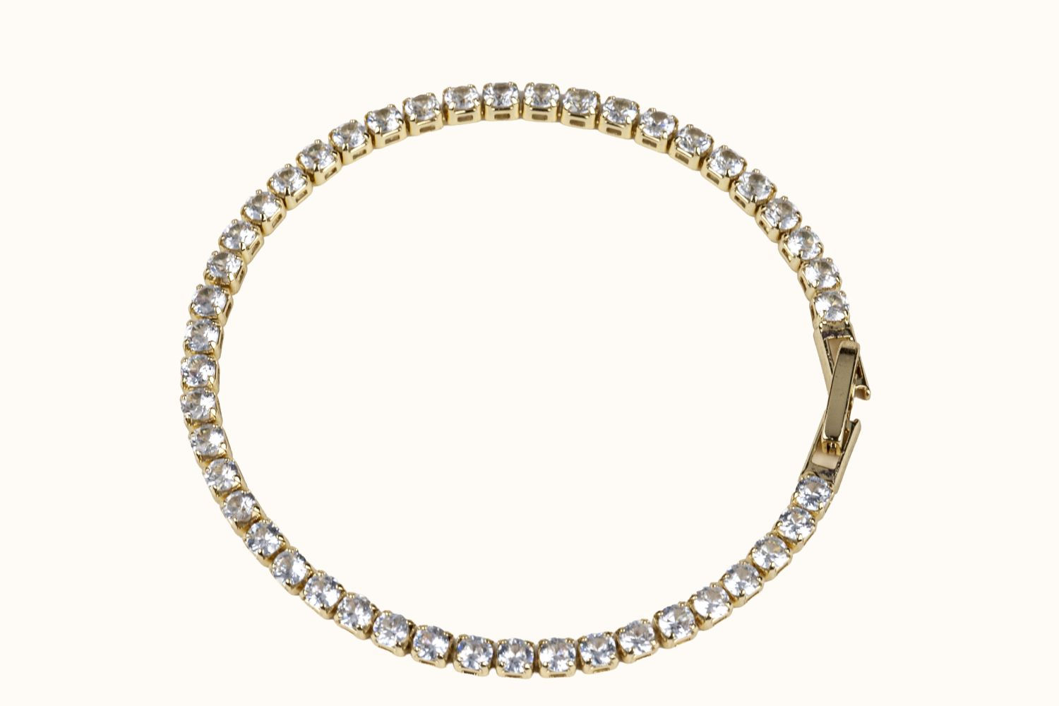 Bracelet – PVD Coated (Gold Tone, Clear) | Victoria Bracelet 3 mm 18 cm