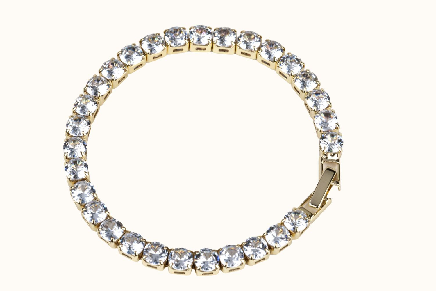 Bracelet – PVD Coated (Gold Tone, Clear) | Victoria Bracelet 5 mm 18 cm