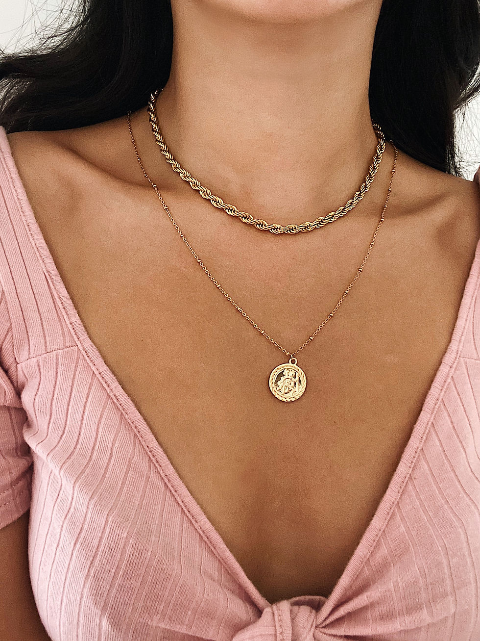 18K Gold Plated Twisted Rope Necklace