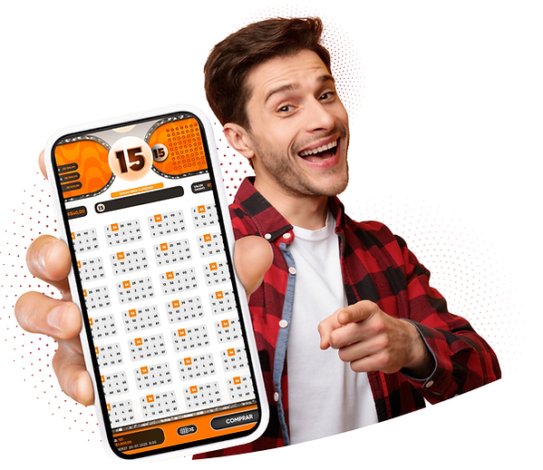 Man showing Bingo Copacabana mobile interface.