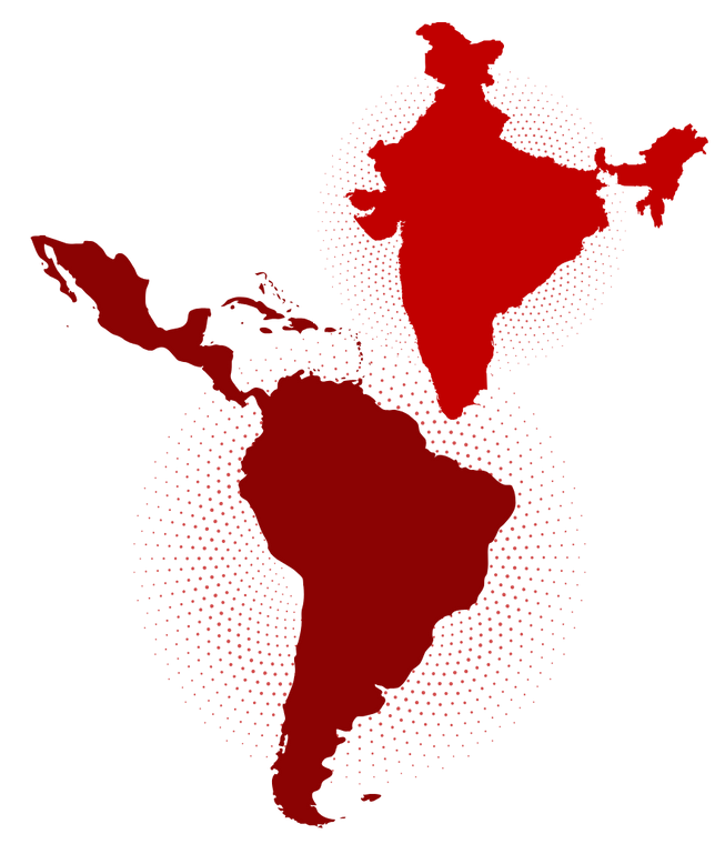 Latin America and India maps.