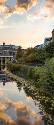 Wandbild des Karl-Heine-Kanals in Leipzig