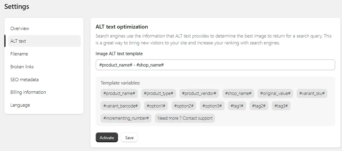 ALT-Text-Optimierung in der Tiny SEO-Optimizer App
