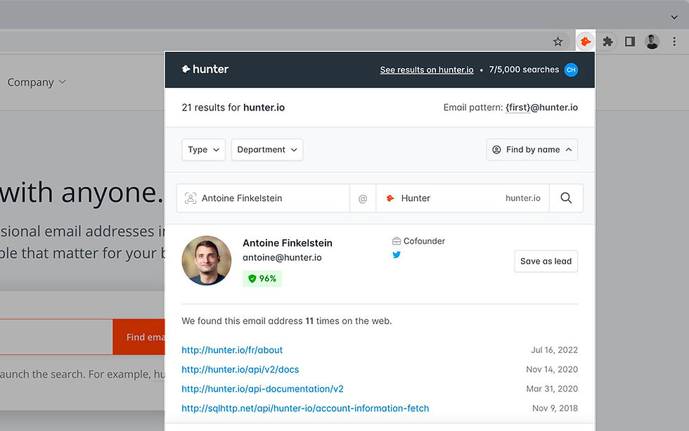 Hunter E-Mail Finder