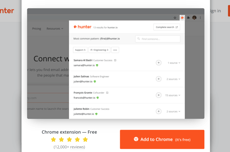 Hunter Browser-Erweiterungen