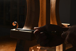 Shaping the blocks before bending and gluing the cello ribs