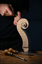 Carving a cello scroll