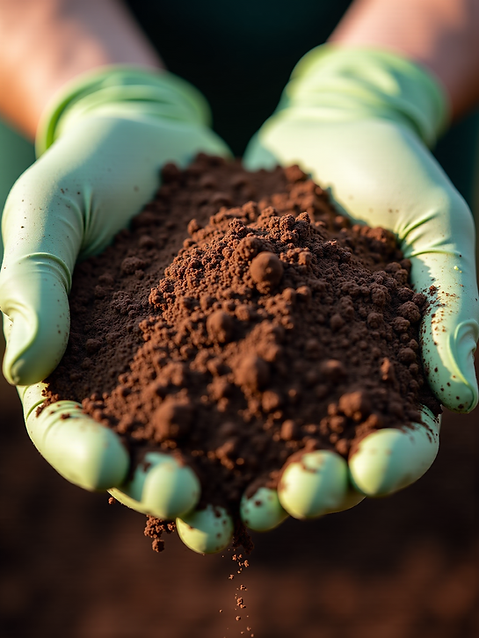 Soil in hands