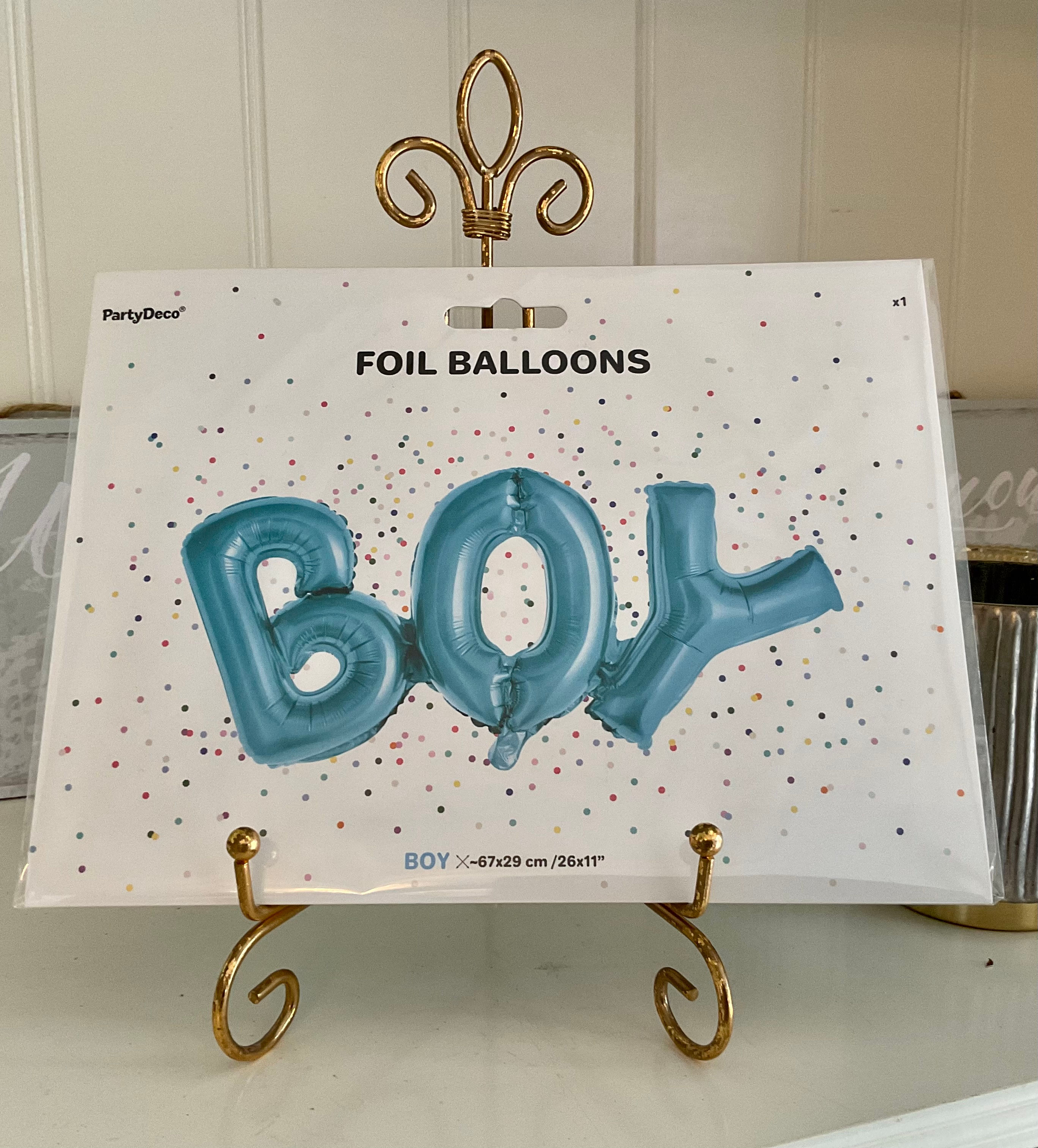 Boy Foil Balloon filled with helium