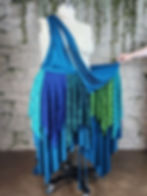 Thumbnail: Teal Peacock Drawstring Tattered Pixie Dress
