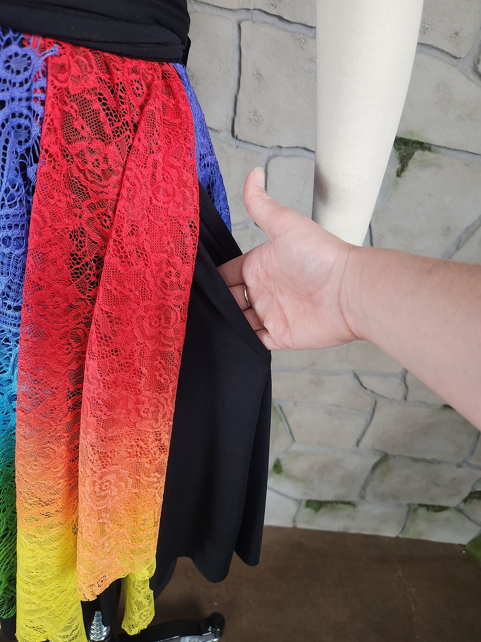 Thumbnail: Bright Rainbow Drawstring Tattered Pixie Dress