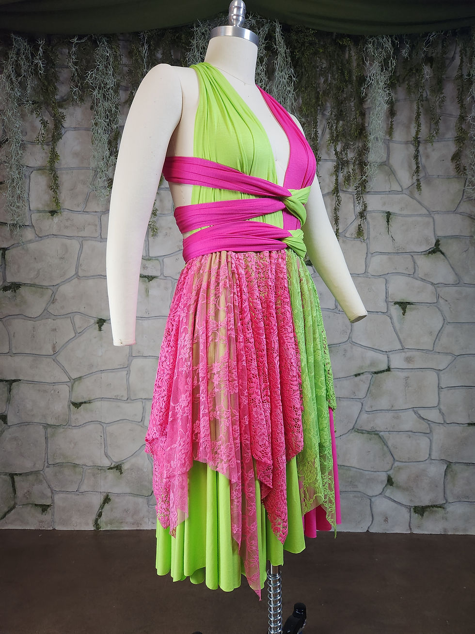 Thumbnail: Neon Prism Drawstring Jester Dress