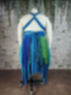 Thumbnail: Teal Peacock Drawstring Tattered Pixie Dress